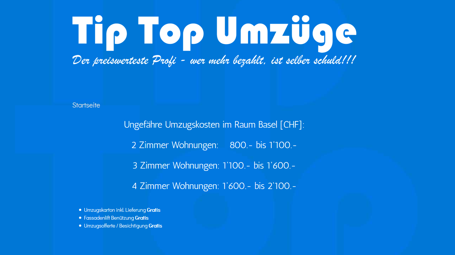 TIP-TOP UMZÜGE Umzug in Basel - Öffnungszeiten | Adresse | Telefon